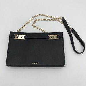 TOPSHOP Vegan Leather Chain Purse